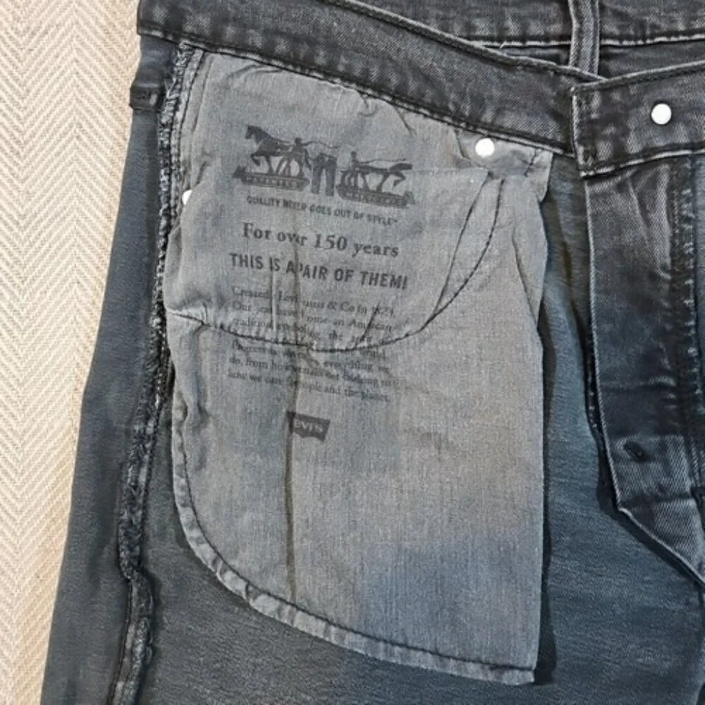 Levi's Jeans Men's W36 L32 Dark Slate‎ Blue Tapered Leg Stretch PC9-04511-5654
